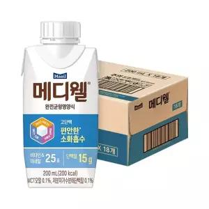 [ETV]메디웰 완전균형영양식 고단백 200ml 18팩 (1박스)