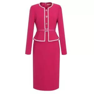 [롯데백화점]미니멈 자수 페플럼 벨티드 원피스 MXAGWO1050