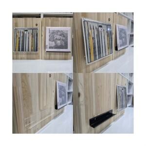 벽걸이 거치대 진열대(투명/블랙) / 보관 수납 스탠드 받침대 턴테이블 엘피 레코드 아크릴