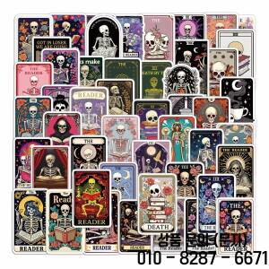 50PCS 레트로 리더 먼지 타로 카드 낙서 노트북 컴퓨터 책상 계정 장식 방수 접착 스티커