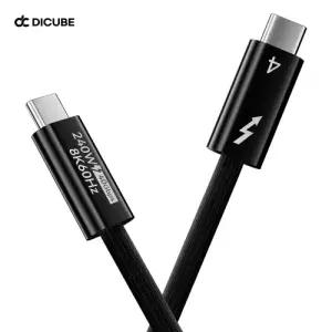 디큐브 8K 60HZ 썬더볼트4 우븐 케이블 240W CtoC 초고속충전 1m