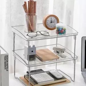 모듈선반 정리 접이식 주방 적층선반 진열장 아크릴 책상 수납 투명 화장품 선반 정리