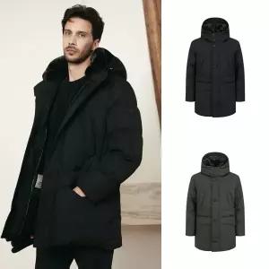 리얼 토끼털 에리퍼 후드 덕다운 롱 패딩 ZOF4FP1302