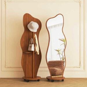 웨이브 회전 회전식 전신거울 비정형 물결 옷걸이 트랑떼 행거 타원