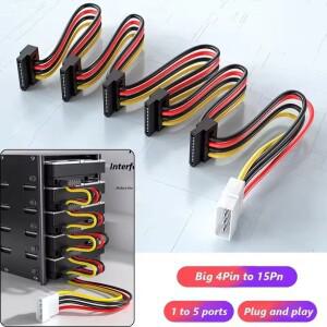 4Pin IDE Molex to Sata Power Adapter SATA 3.5/2.5inch 1 5 Hard Drive Supply Splitter Connector Cable