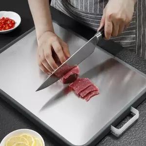 스텐304도마 칼자국 칼집안나는 스텐도마 김치 위생 얇은 양면 손잡이 가벼운