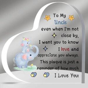 생일 홈 명판 조카부터 남자 삼촌 코끼리 크리스마스 은퇴 하트 장식 날 감사합니다 사랑합니다 선물 사인 아크릴 hzblaz 아버지의 패턴까지