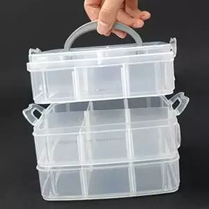 칸분리 적층형 소품정리함 소형 반투명 3단 박스 (KYR-WFHOWR8)