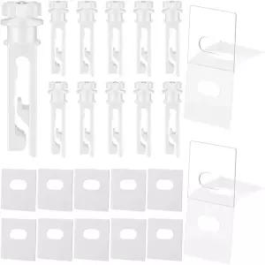 24팩 수직 블라인드 수리 키트 12개의 접착 탭 + 스템 클립 교체 부품 파손/실종 슬랫 및 캐리어 퀵 픽스