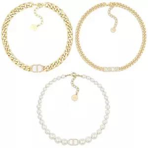 [DIOR]몽테인 에볼루션 크리스탈 진주 골드 초커 목걸이 58202372