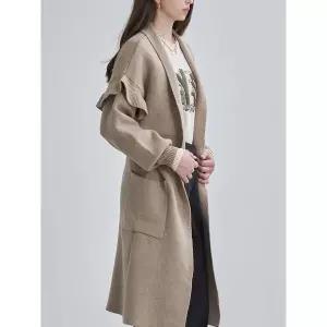 [하프클럽/르니앤맥코이]도톰 숄더프릴 롱 가디건 MK12CD300FJY