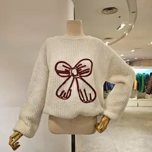 [대구백화점] [미엘로]리본자수니트티셔츠(MM61KT120)