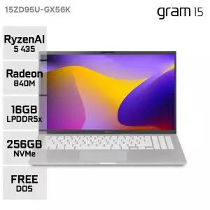 LG 그램15 15ZD95U-GX56K AMD 고르곤 AI R5 업무용 대학생 가벼운 AI노트북 에센스 실버 16GB 256GB YO