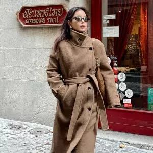 [온앤온](의정부점)[기은세 착용] 하이넥 벨티트 오버핏 울 코트 NEW5XHB25_7J