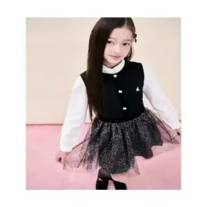 beanpolekids1 러블리 빙키 걸즈 홀리데이 베스트형 샤 원피스 - 블랙 (BI5X71G025)