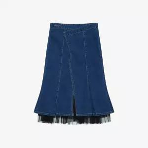 [베스띠벨리]크로스 망사 데님 스커트 ( BKSKB2361 )