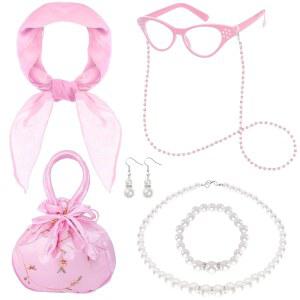 올드 레이디 코스튬 액세서리 학교 100일 드레스업 여성 코스프레 할로윈을 위한 할머니 세트