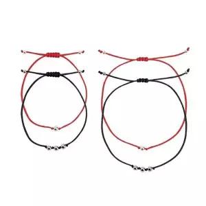 [콩심팥심](팔찌+발찌) (실버) 너브 볼 세트