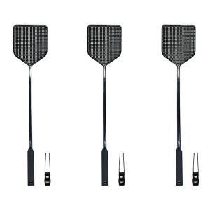 [2개구성] 3개묶음 검정모기채 집게추가 벌레잡이 집게파리채 수동파리채 블랙파리채 NWF1B33E