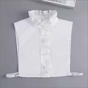 블라우스 프릴넥 페이크카라 코튼 레이어드 이너셔츠