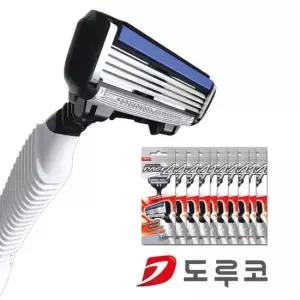 도루코 4중날 페이스4 고급 휴대용면도기 10P 박스쉐이브 일회용품 모텔 호텔 여행용