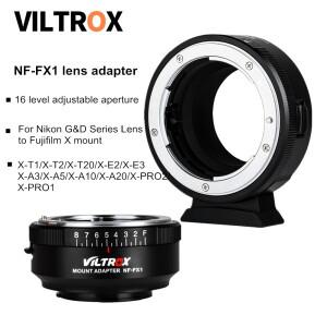 Viltrox NF-FX1 카메라 렌즈 어댑터 마운트 조절 가능한 조리개 링 포함  G & D 후지 X-T2 E2S