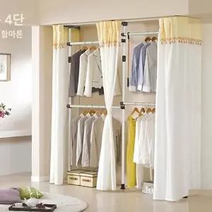 고품질 슈마켓 스마트홈 UPGRADE 드레스룸행거 4단 옷집게 원목옷걸이 옷정리 플라스틱옷걸이 WFISFC6