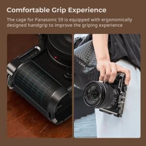 루믹스 S9용 스몰리그 카메라 케이지(우드 핸드그립 포함) 삼각대용 아카-스위스 퀵 릴리즈 플레이트 -451