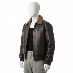 GLW 빈티지 무스탕 봄버 자켓 브라운