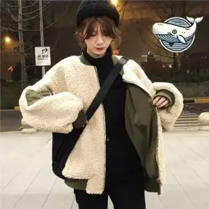 양털 리버시블 겨울 후드 점퍼 여성용 따뜻한 겨울 리버시블 항공점퍼 양면 양털블루종