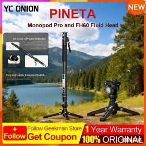YC ONION Pineta Pro 카본 파이버 모노포드 페달 베이스 및 FH60 플루이드 헤드 포함 전문가용 삼각대