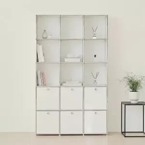 포스트모던 발렌 3X5 미드센츄리 거실 책장 1200 5단 C3 (6도어)