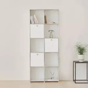 포스트모던 발렌 2X5 미드센츄리 모듈 책장 800 5단 C3 (3도어)