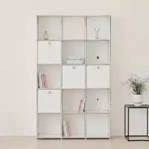 포스트모던 발렌 3X5 미드센츄리 모듈 책장 1200 5단 C3 (4도어)