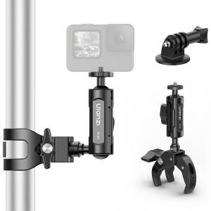 Ulanzi R105 금속 슈퍼 클램프(더블 볼 헤드 포함) 사이클링용 매직 암 GoPro Hero 카메라  라이트 마운트