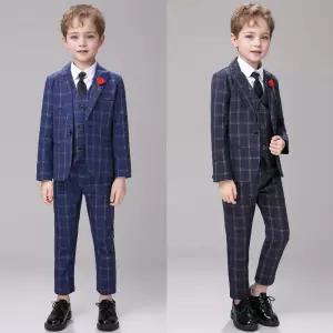 레이크 싱글 버튼 믹스 체크 정장 턱시도 풀세트 자켓.