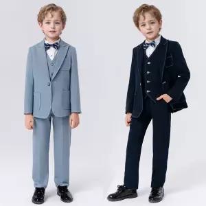 싱글 버튼 스티치 정장 턱시도 풀세트 자켓 양장 조끼.