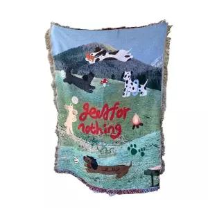 감성일러스트담요 니트 블랑켓 사무실 블랭킷 캠핑러그 일러스트 퍼피 차박이불 감성담요