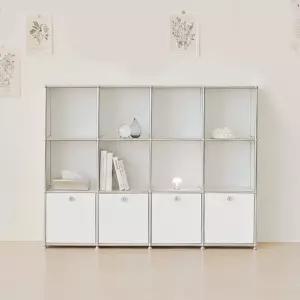 발렌 4X3 미드센츄리 낮은 책장 1600 3단 C3 (4도어)