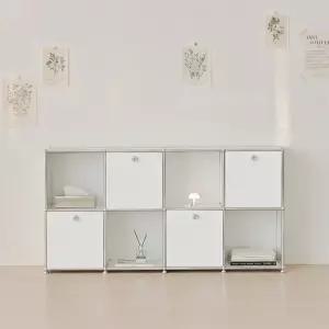 발렌 2X4 미드센츄리 모듈 책장 1600 2단 C3 (4도어)