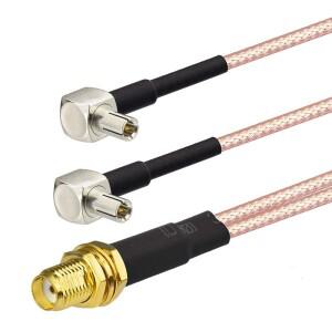 4G LTE 안테나 어댑터 스플리터 분배 SMA 암 커넥터 듀얼 TS9 커넥터로 변환 케이블 휴대폰 핫스팟 MiFi 라