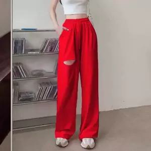 트레이닝 팬츠 하이웨스트 컷팅 화이트 여름 여성 츄리닝