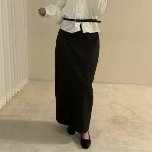 [하프클럽/옷자락]여자 오피스룩 스트라이프 H라인 와이드 롱스커트