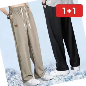 남자 여름 밴딩 아이스바지 세미 와이드팬츠 쿨바지 편한바지 (1+1)
