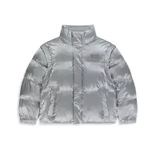 [셀러허브 스포츠레저]내셔널지오그래픽 키즈s K254UPD020 키즈 글로시 2WAY 패딩 점퍼 SILVER