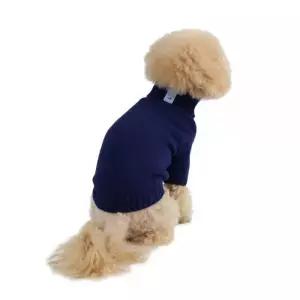 꼬뜨 강아지 겨울 옷 니트 목폴라 외출 하이넥 스웨터 딥네이비