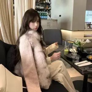 여자재킷 테일러드 가죽 코트 겨울 천금털 뽀글이 원템4