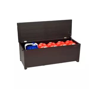 글로빅스 야외 수납 의자 원목 다크 방수 스툴 펜션 간이 카페