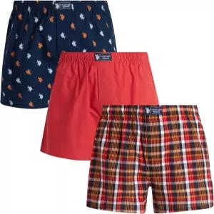 미국 폴로 어센 남성 복서 브 - 3팩 3인치 인심 코튼 통기성 속옷 반바지 팩과 기능성 플라이