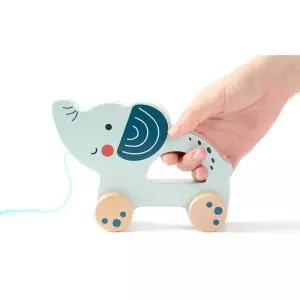 2세용 원목 귀여운 코끼리 끄는장난감 걸음마 장난감 여자아기 생일선물 유아 발육